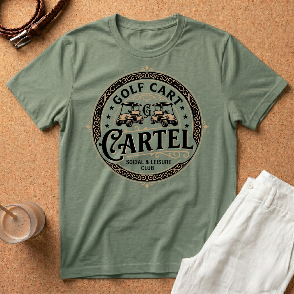 Golf Cart Cartel T‑Shirt — Vintage Golf Club Graphic Tee