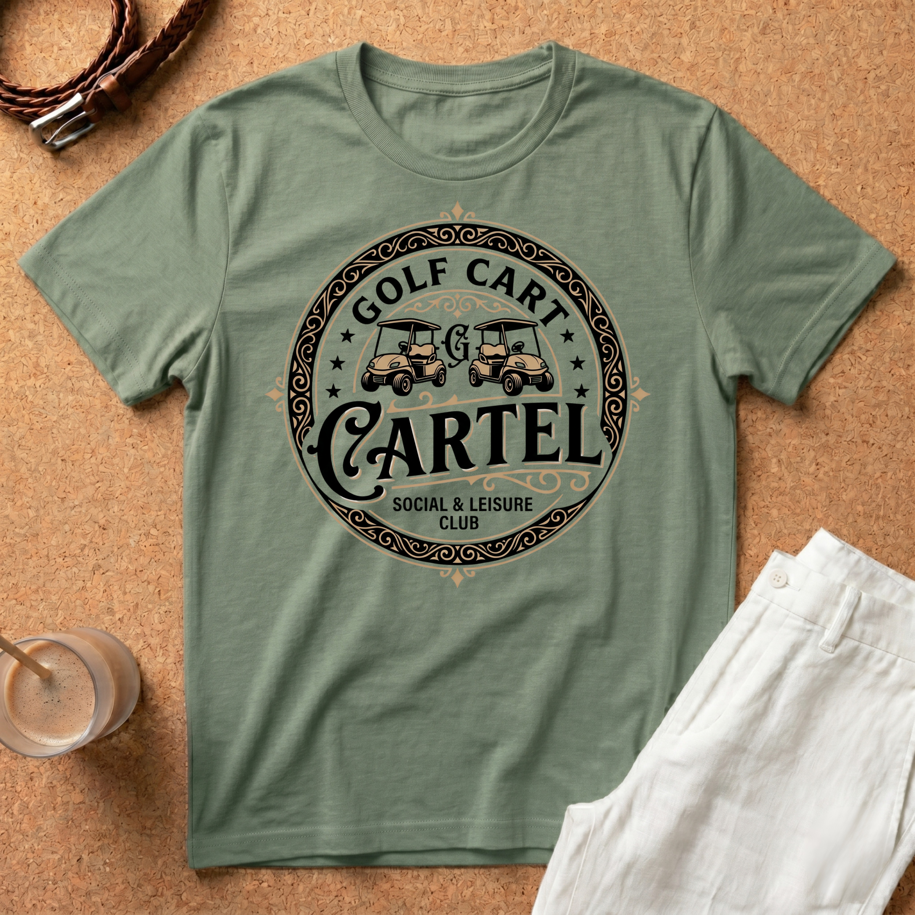 Golf Cart Cartel T‑Shirt — Vintage Golf Club Graphic Tee