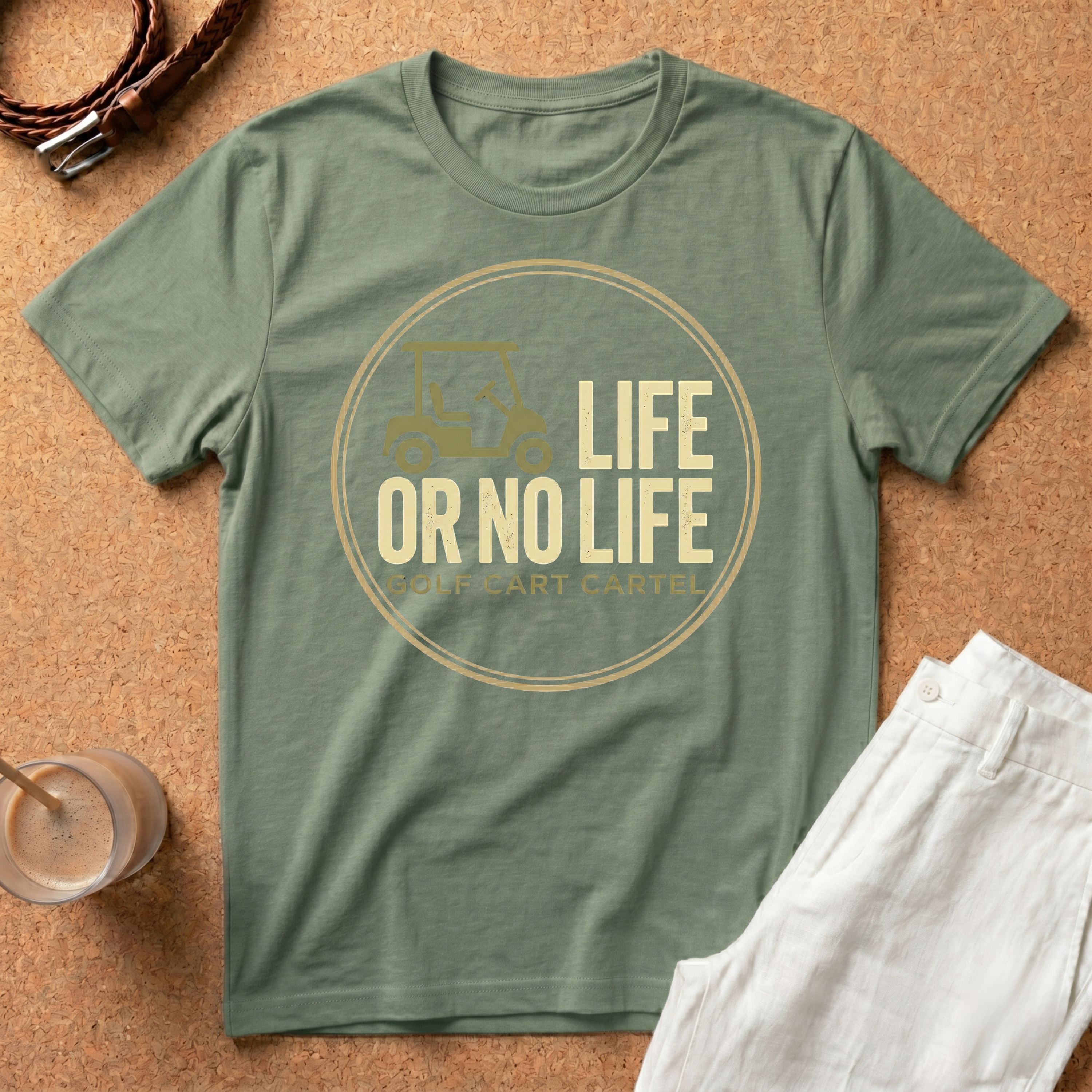 Golf T-Shirt — "Life or No Life" Golf Cart Graphic Tee