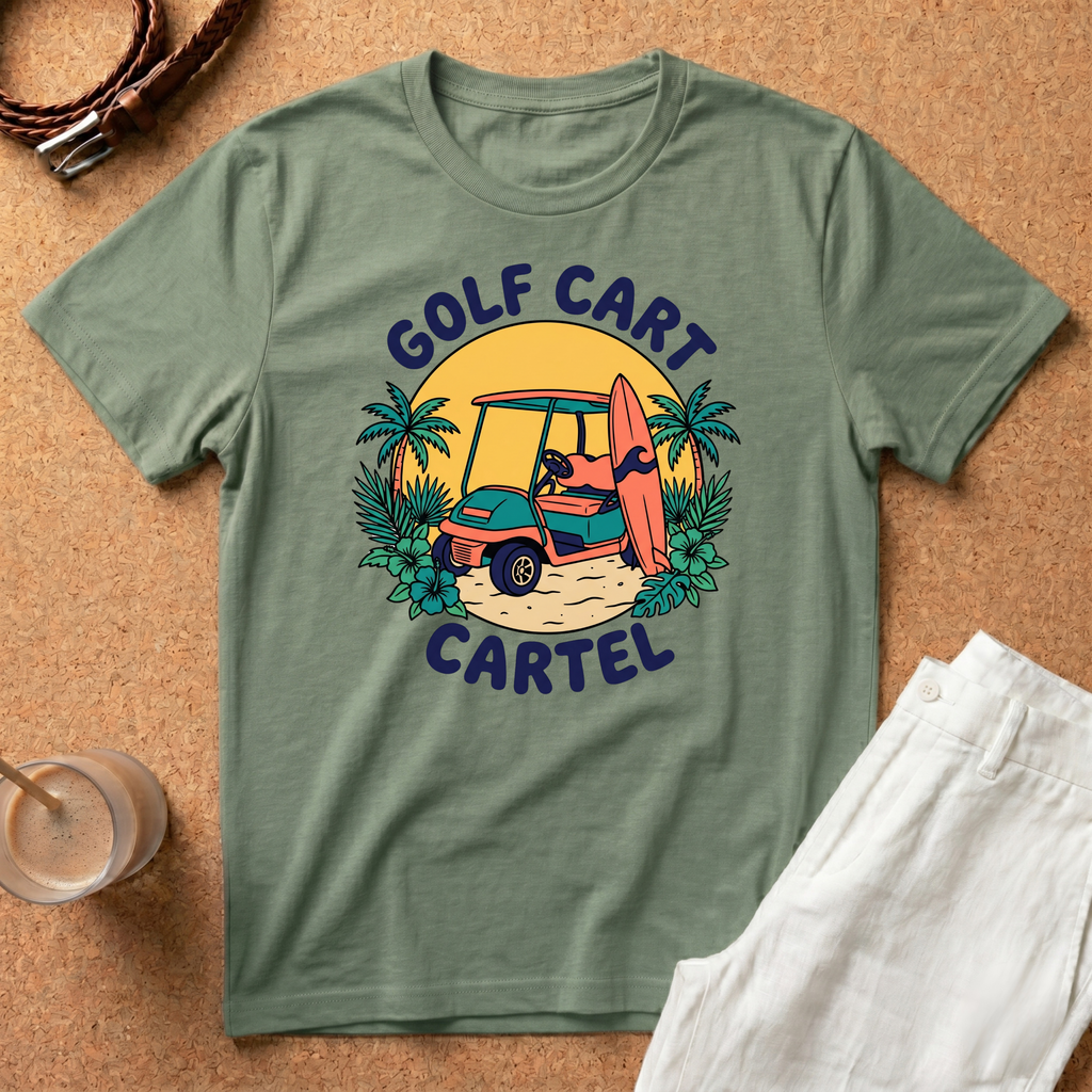 Golf Cart Cartel T-Shirt — Retro Beach Tee