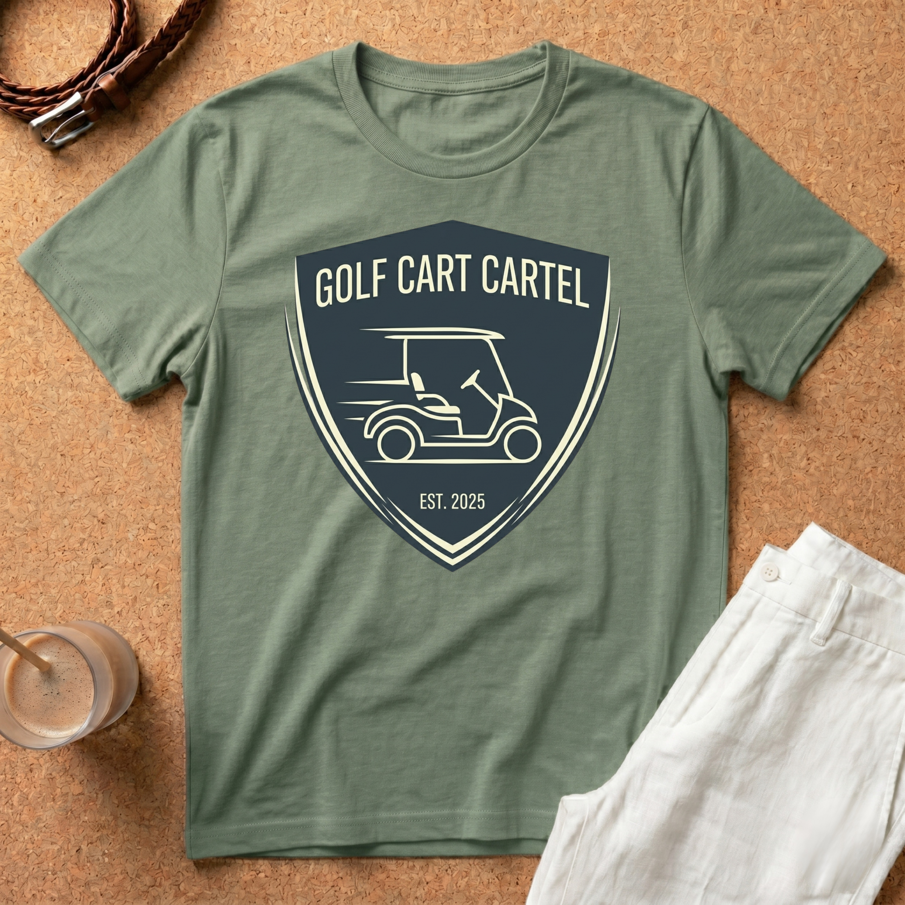 Golf Cart Cartel T-Shirt — Vintage Golf Cart Badge Tee