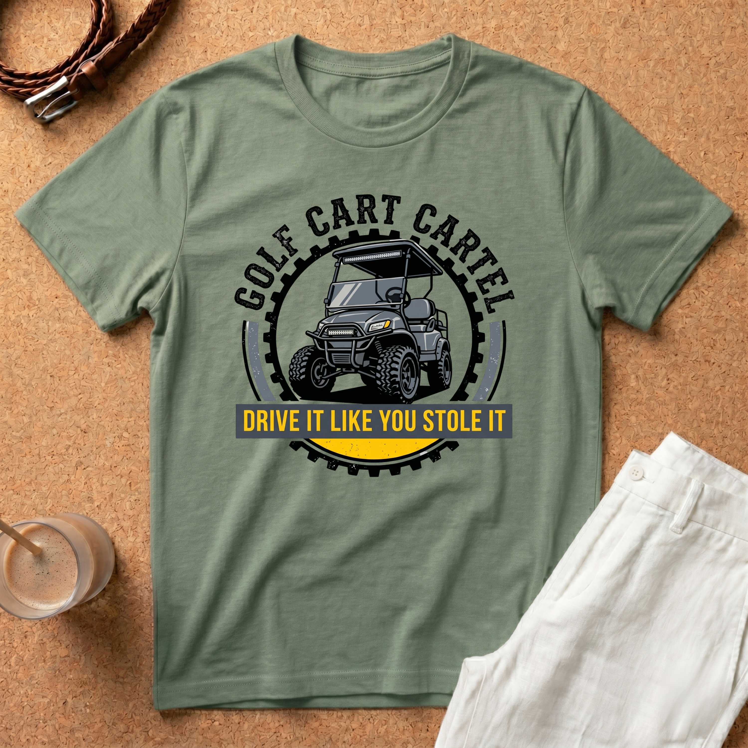 Golf Cart Cartel T-Shirt – "Drive It Like You Stole It" Graphic Tee