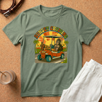 Sunset Cruising T-Shirt — Vintage Golf Cart Beach Tee