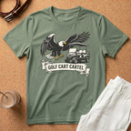 Golf Cart Cartel T-Shirt — Eagle & Golf Cart Retro Graphic Tee