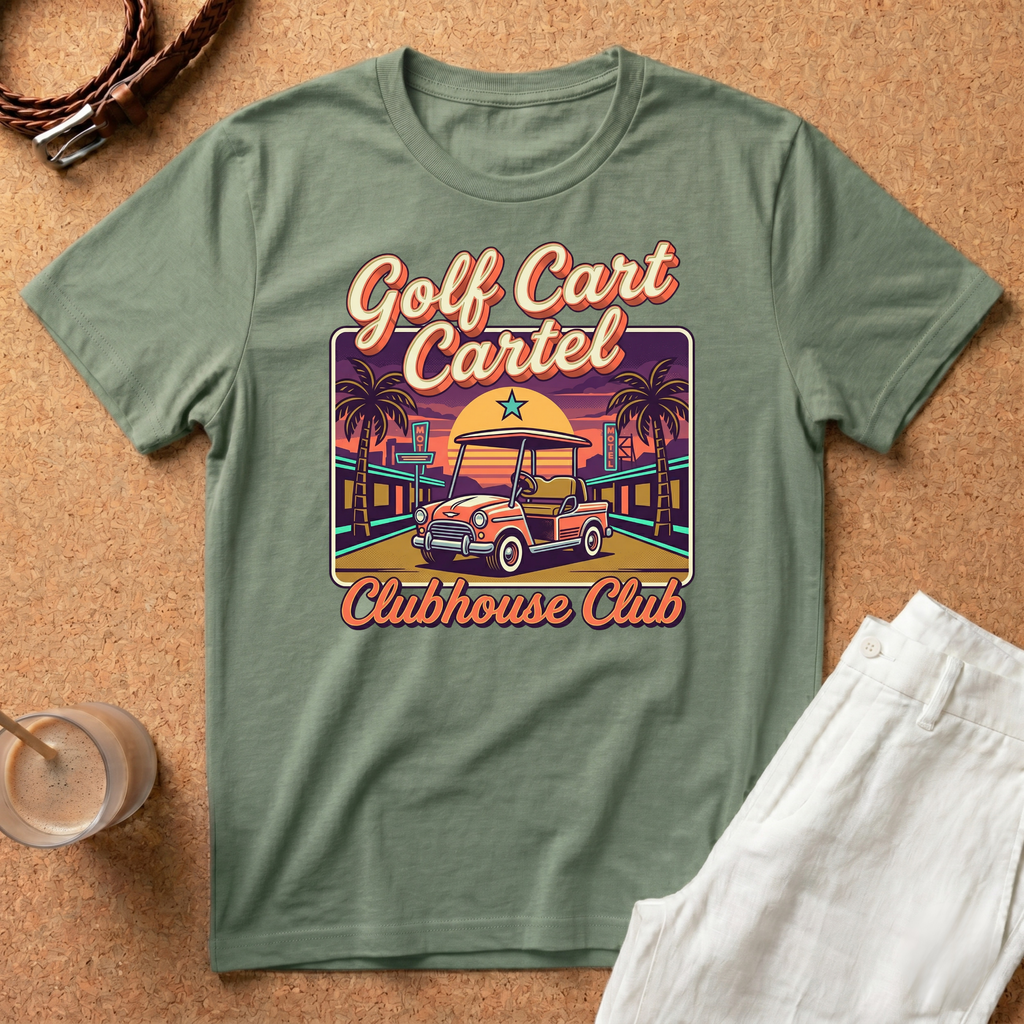 Golf Cart Cartel Clubhouse Club T-Shirt