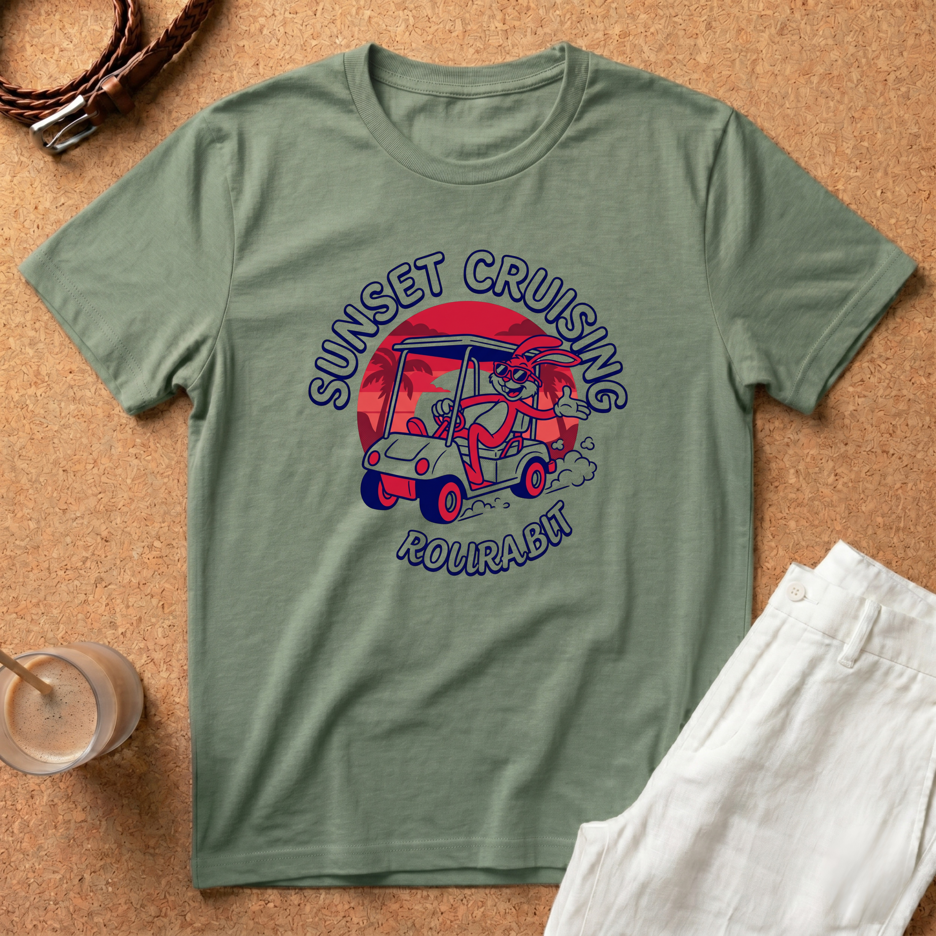 Sunset Cruising Golf Cart T-Shirt — 'Sunset Cruising' Graphic Tee