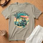 Golf Cart Cartel T-Shirt — Retro Beach Golf Cart Tee ("Your Ride Is Here")