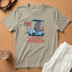 Sunset Cruising T-Shirt — Retro Hippo Golf Cart 'Golden Hour' Graphic Tee