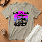 Cartel Golf Cart Retro 80s Sunset T-Shirt