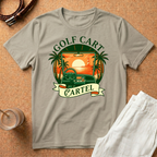 Golf Cart T-Shirt – Retro Sunset 'Golf Cart Cartel' Graphic Tee