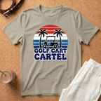 Golf Cart Cartel T-Shirt — Retro Palm Tree Golfing Tee