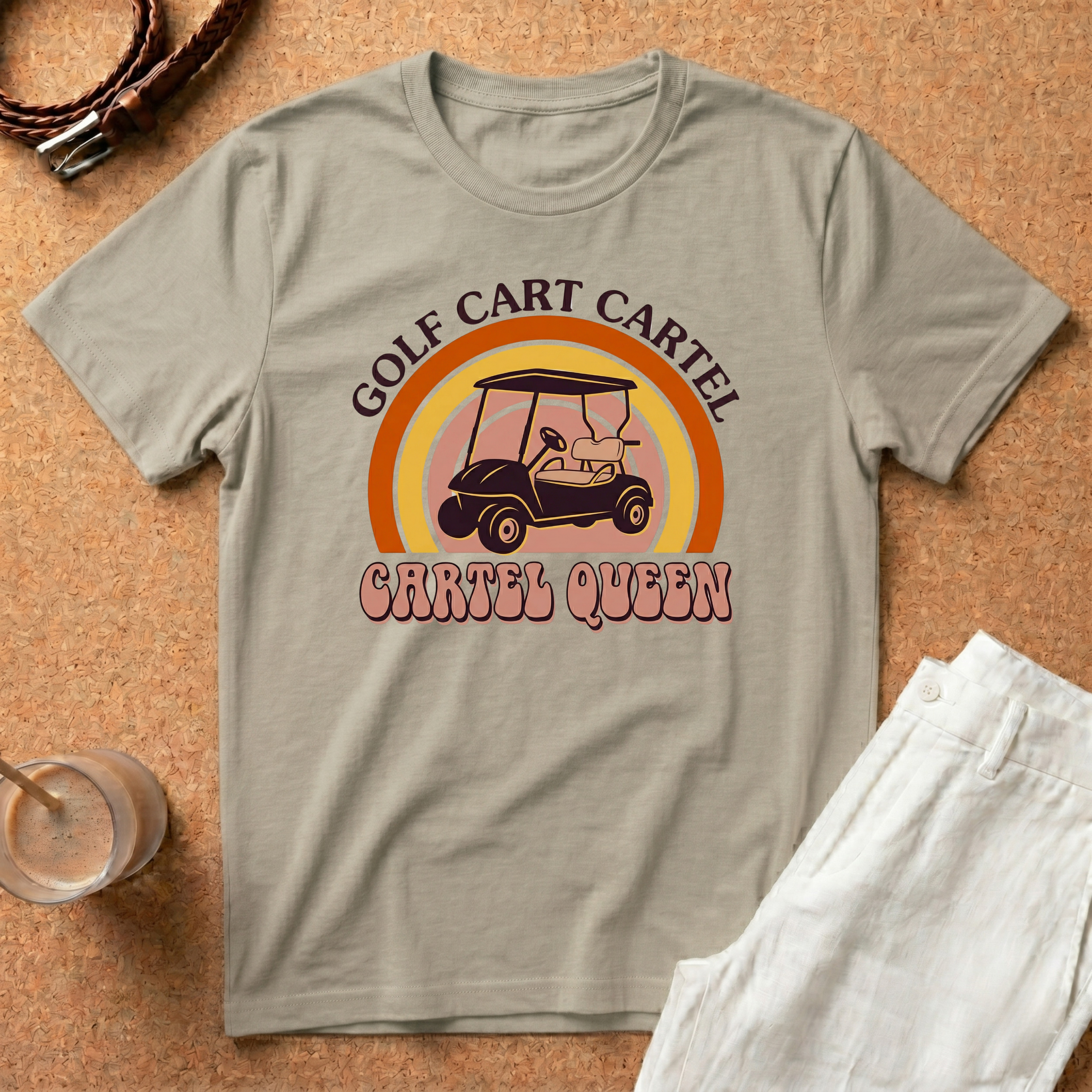Golf Cart Cartel "Cartel Queen" T-Shirt — Retro Golf Cart Tee for Women & Golfers