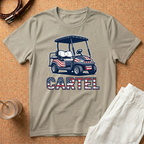 Golf Cart 'Cartel' T-Shirt – Patriotic American Flag Design