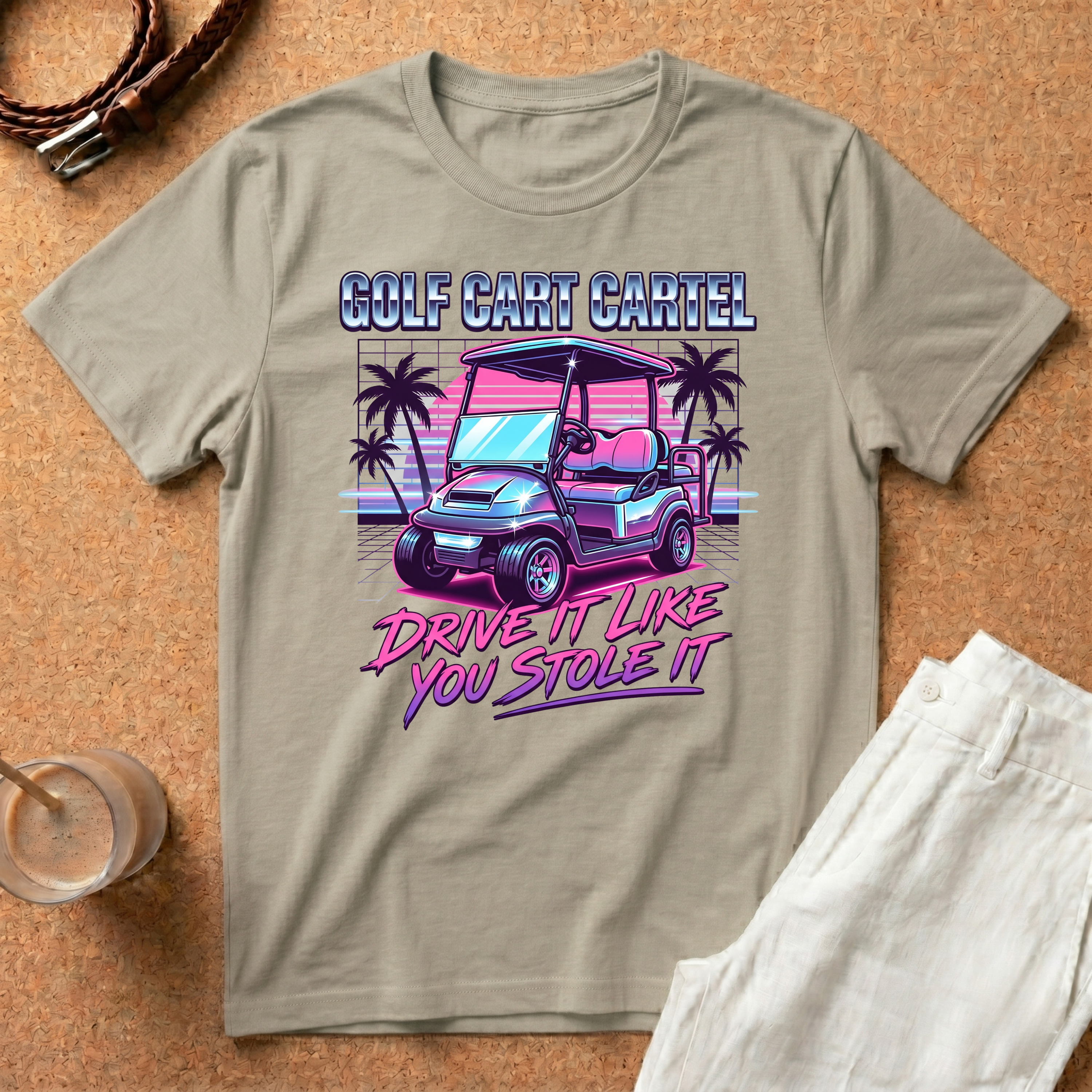 Golf Cart T-Shirt — "Golf Cart Cartel: Drive It Like You Stole It" Retro