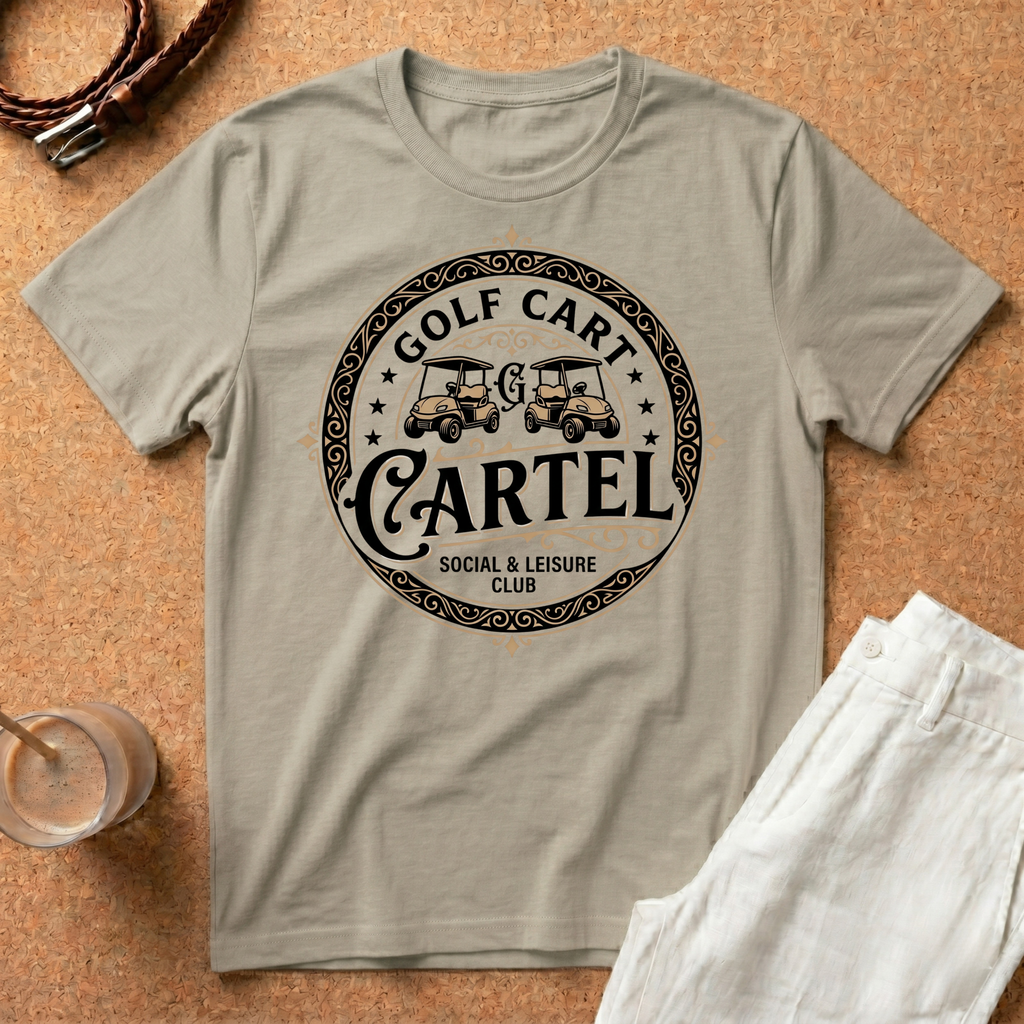 Golf Cart Cartel T‑Shirt — Vintage Golf Club Graphic Tee