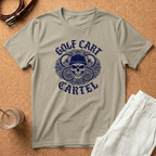 Golf Cart Cartel Skull T-Shirt — Vintage Golfing Crew Tee