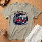 Drive It Like You Stole It T-Shirt — Raccoon Driving Golf Cart Graphic Tee