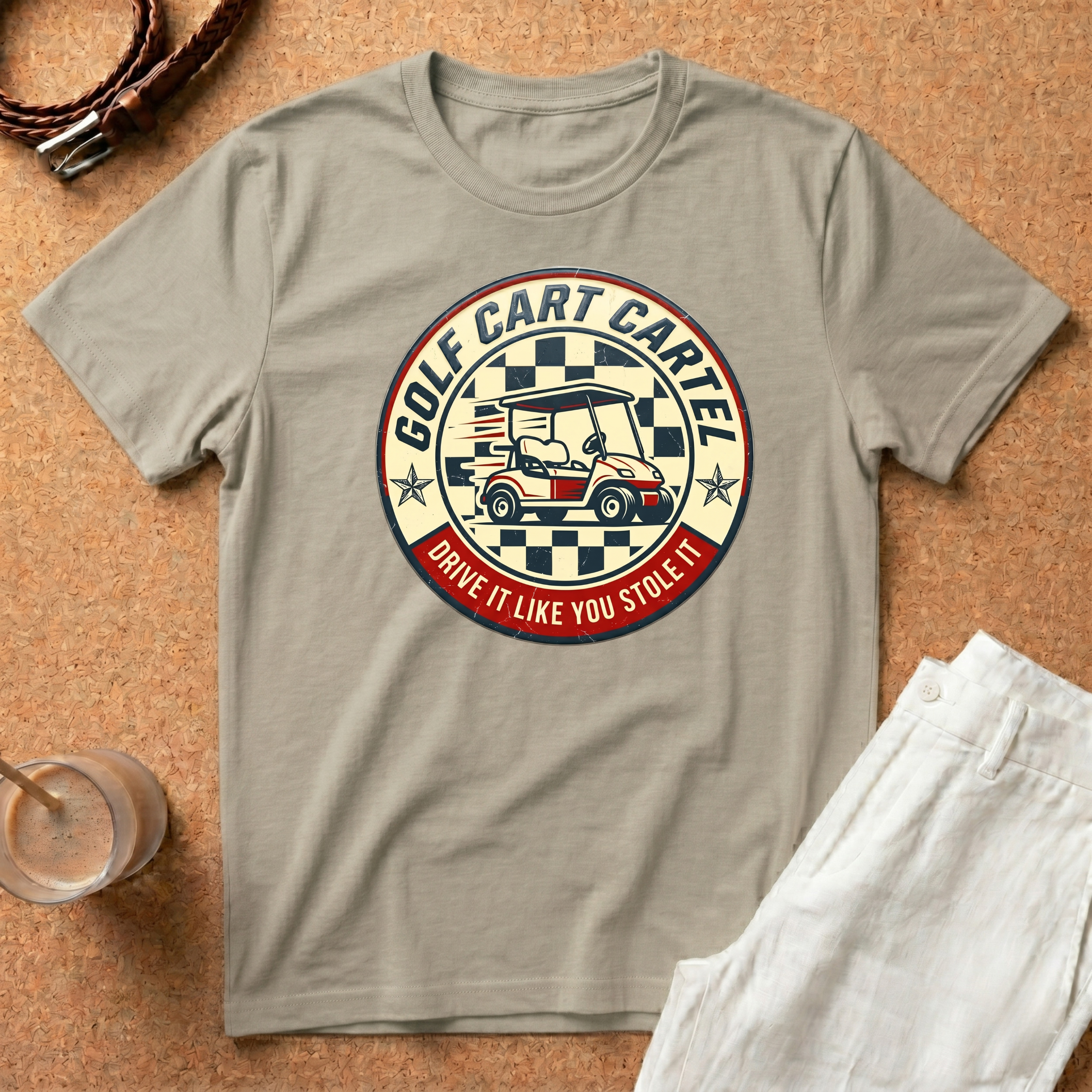 Golf Cart Cartel T-Shirt — "Drive It Like You Stole It" Vintage Golf Tee
