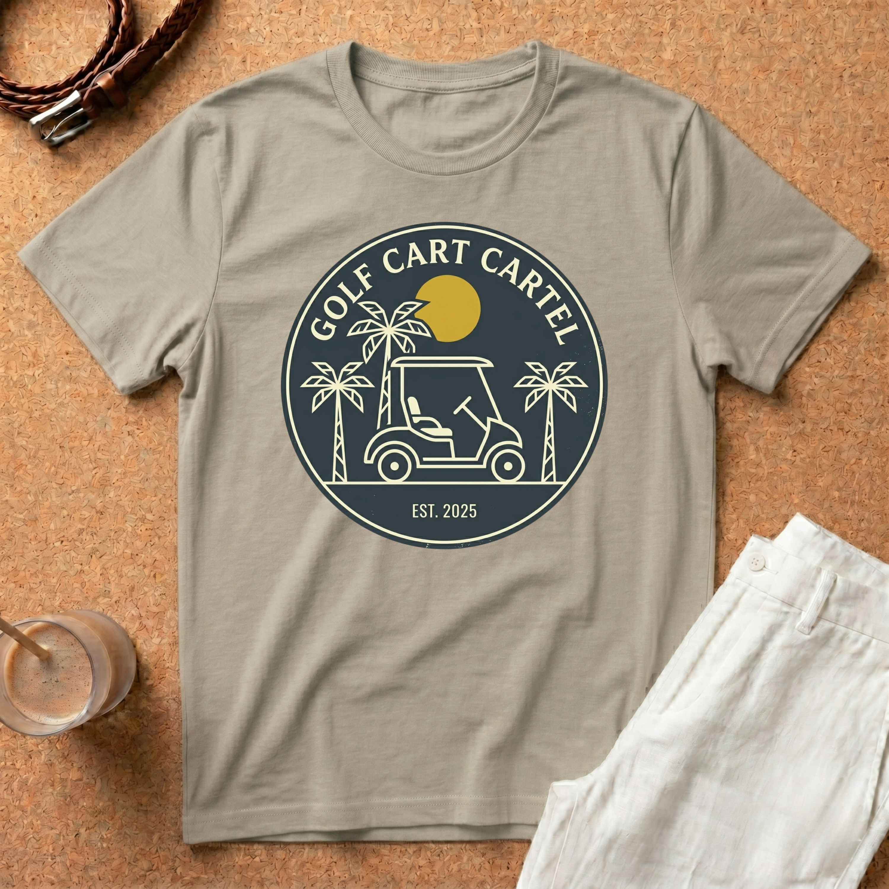 Golf Cart Cartel T-Shirt – Vintage Palm Golfing Tee