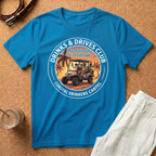 Drinks & Drives Club T-Shirt – Coastal Drinkers Cartel Golf Cart Sunset Tee