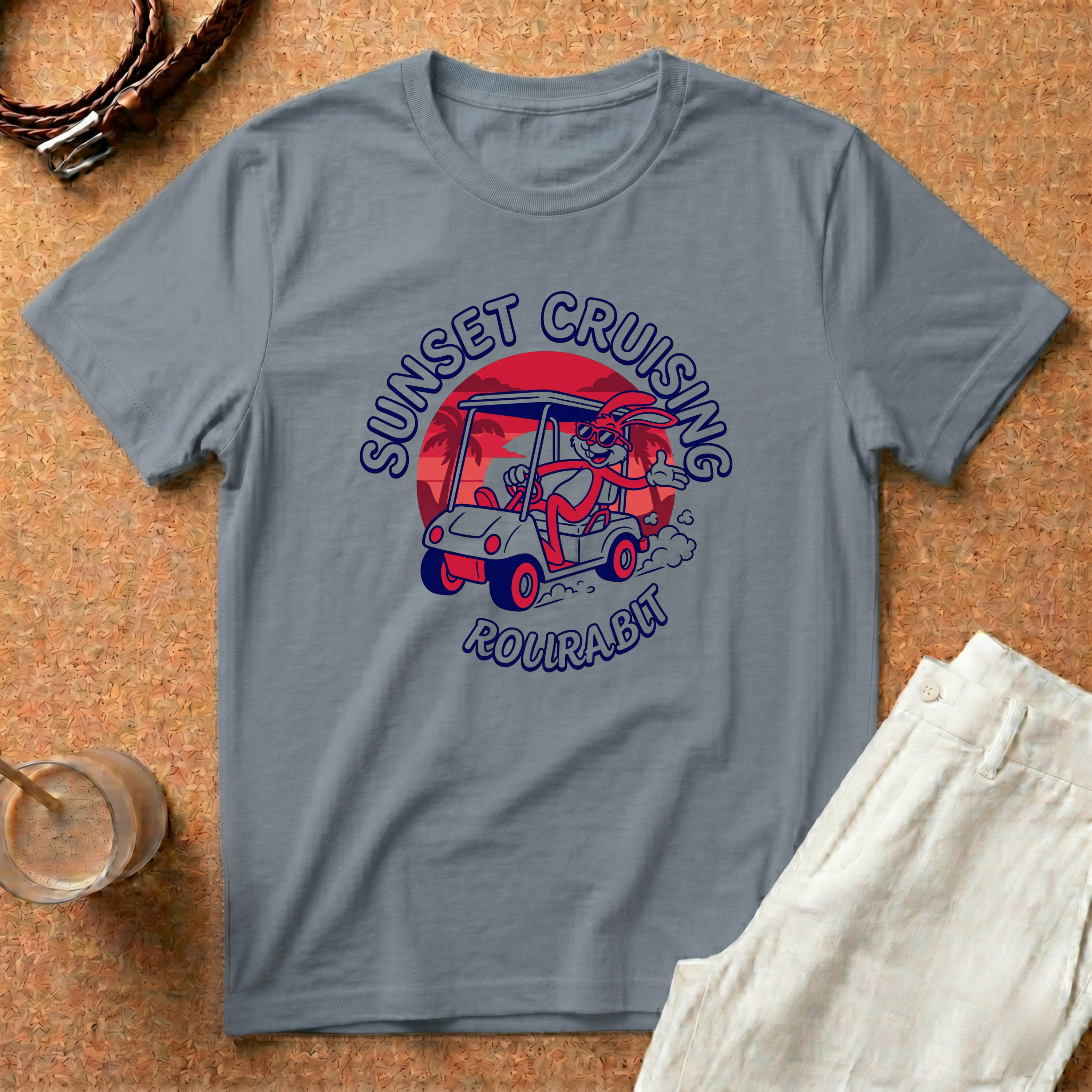 Sunset Cruising Golf Cart T-Shirt — 'Sunset Cruising' Graphic Tee