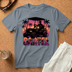 Cartel Golf Cart T-Shirt — Tropical Sunset Palm Beach Vibes