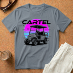 Cartel Golf Cart Retro 80s Sunset T-Shirt