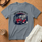 Drive It Like You Stole It T-Shirt — Raccoon Driving Golf Cart Graphic Tee