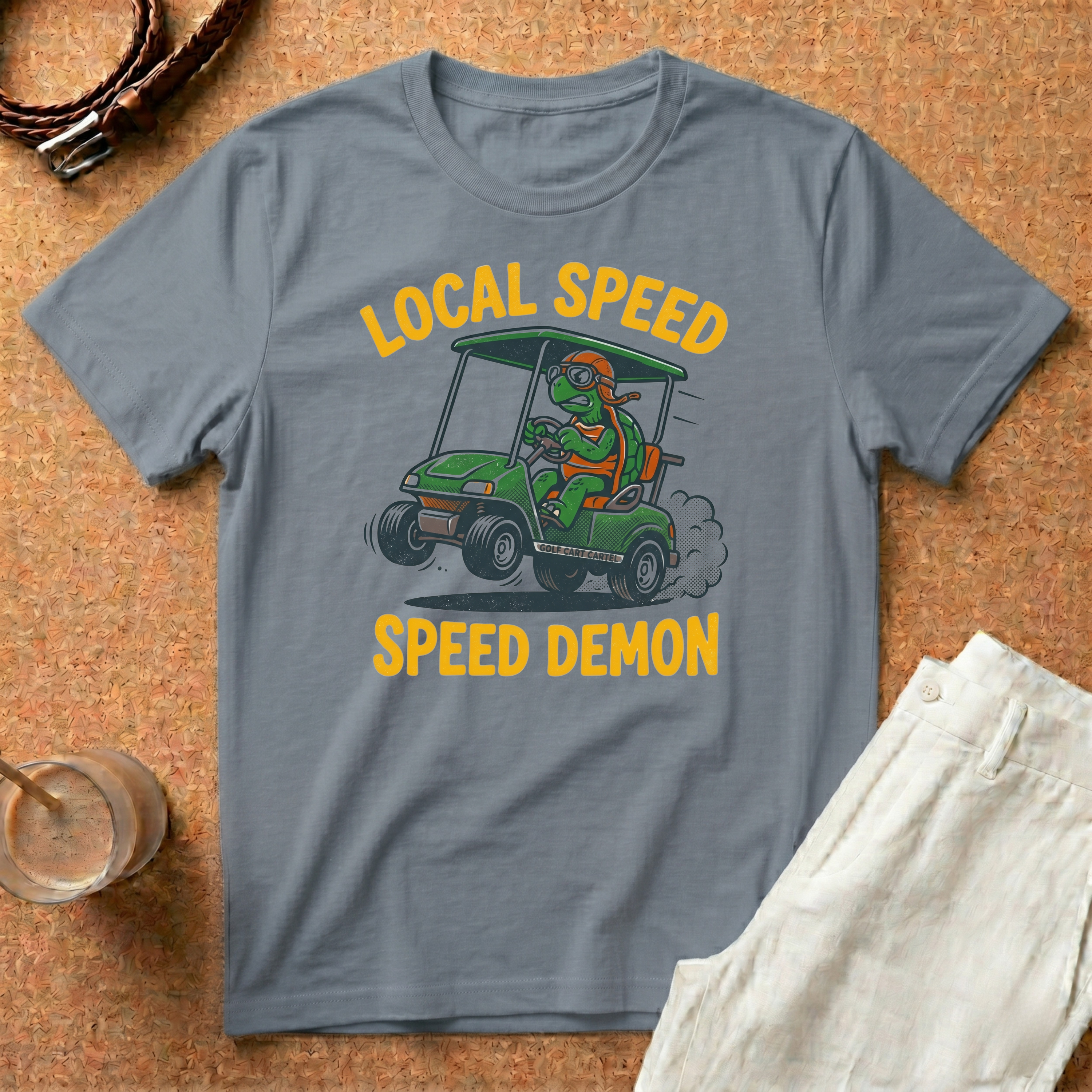 Speed Demon Golf Cart T-Shirt — "Local Speed" Retro Cartoon Tee