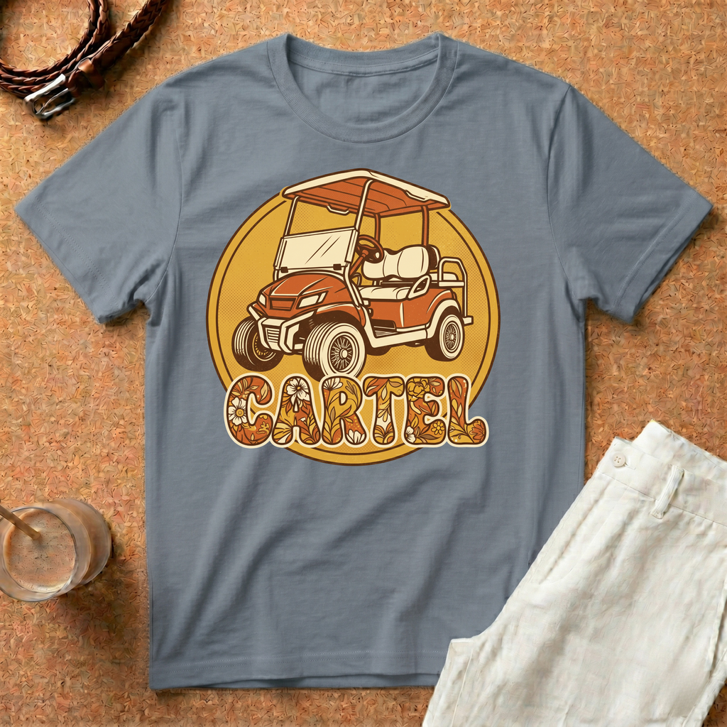 Golf Cart Vintage T-Shirt — Retro 'Cartel' Graphic Tee