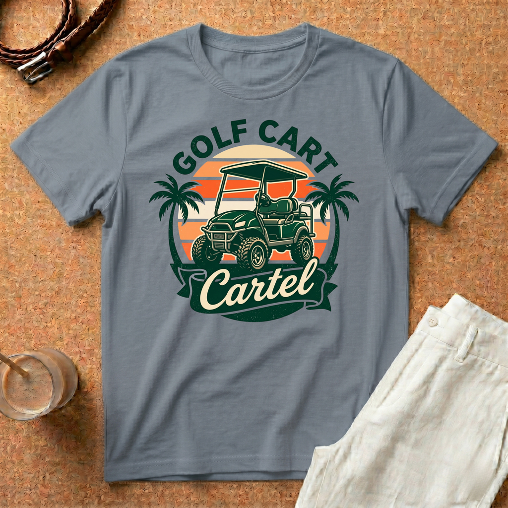 Golf Cart Cartel Vintage Sunset T-Shirt