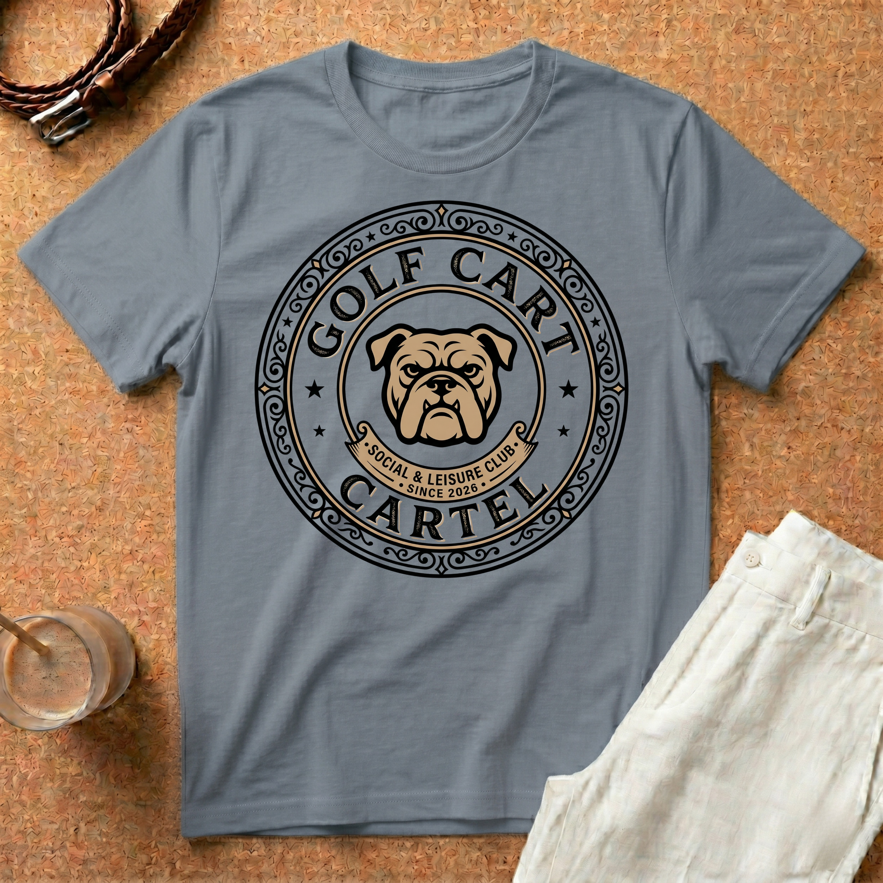 Golf Cart Cartel Bulldog T-Shirt — Vintage Tee