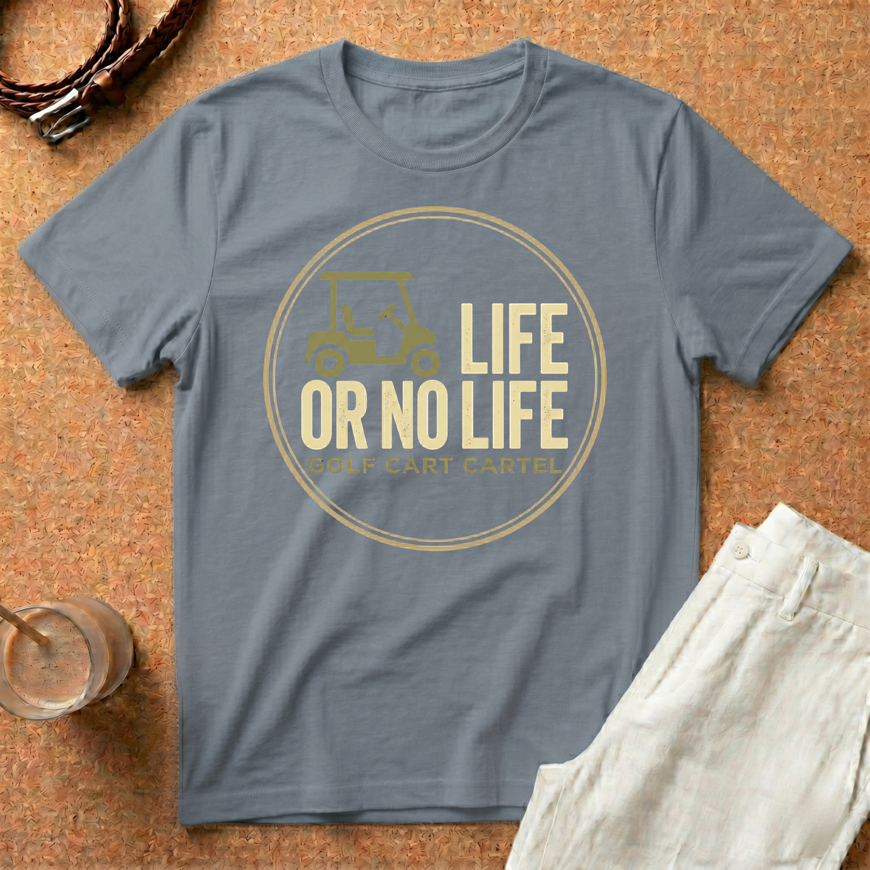 Golf T-Shirt — "Life or No Life" Golf Cart Graphic Tee
