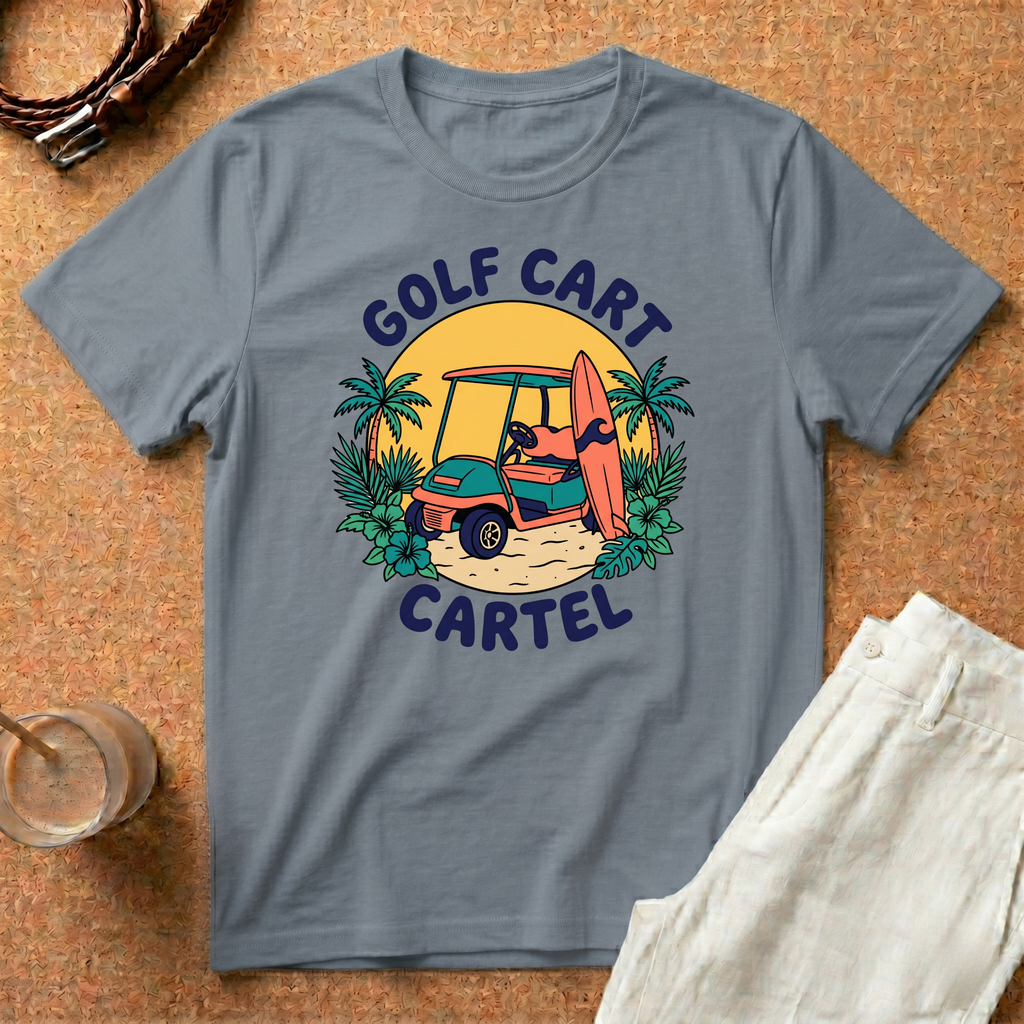 Golf Cart Cartel T-Shirt — Retro Beach Tee