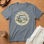 Golf T-Shirt — "Est. In The Slow Lane" Golf Cart Vintage Badge