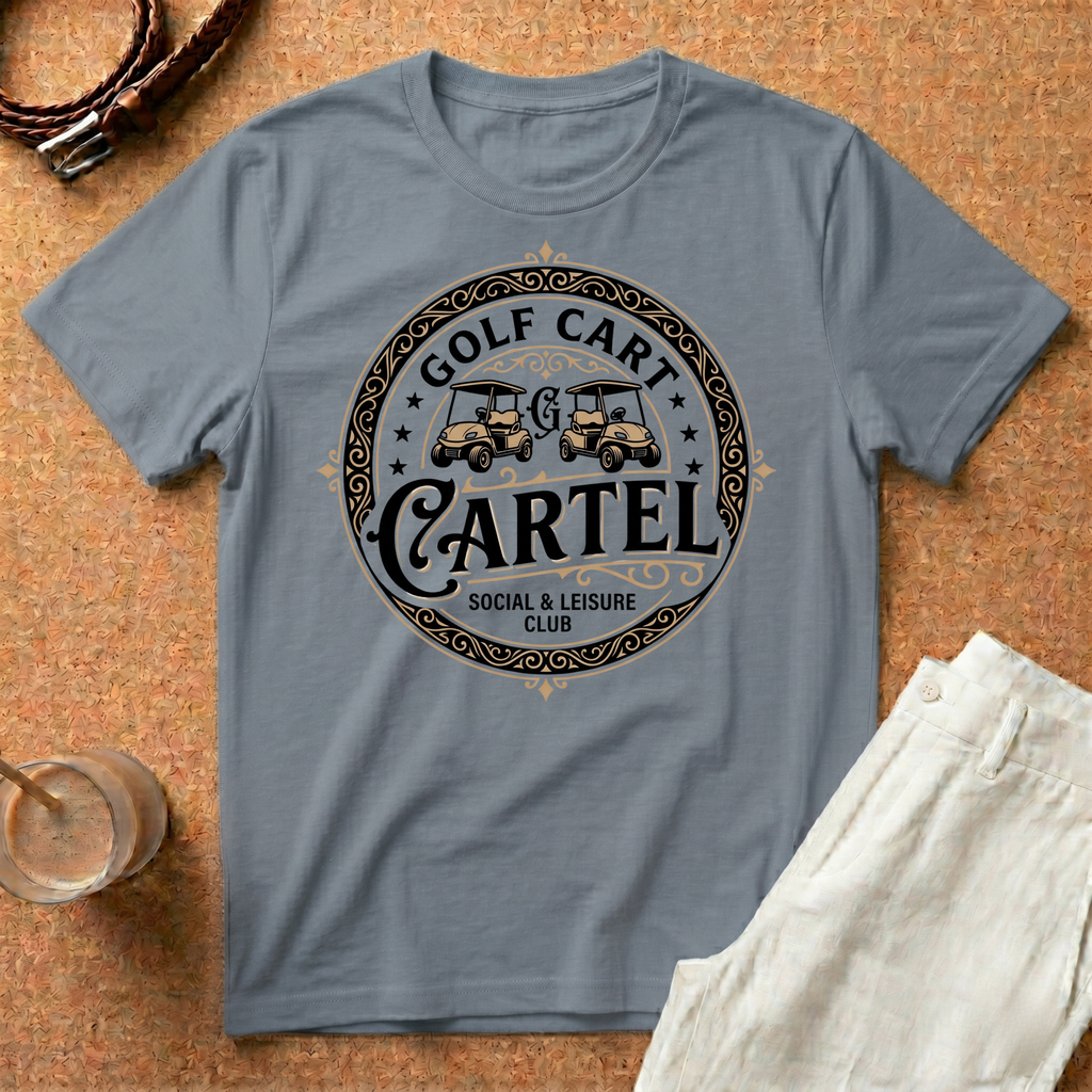 Golf Cart Cartel T‑Shirt — Vintage Golf Club Graphic Tee
