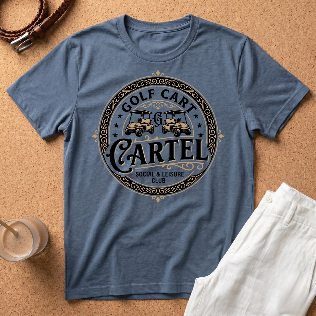 Golf Cart Cartel T‑Shirt — Vintage Golf Club Graphic Tee