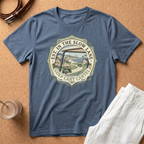 Golf T-Shirt — "Est. In The Slow Lane" Golf Cart Vintage Badge