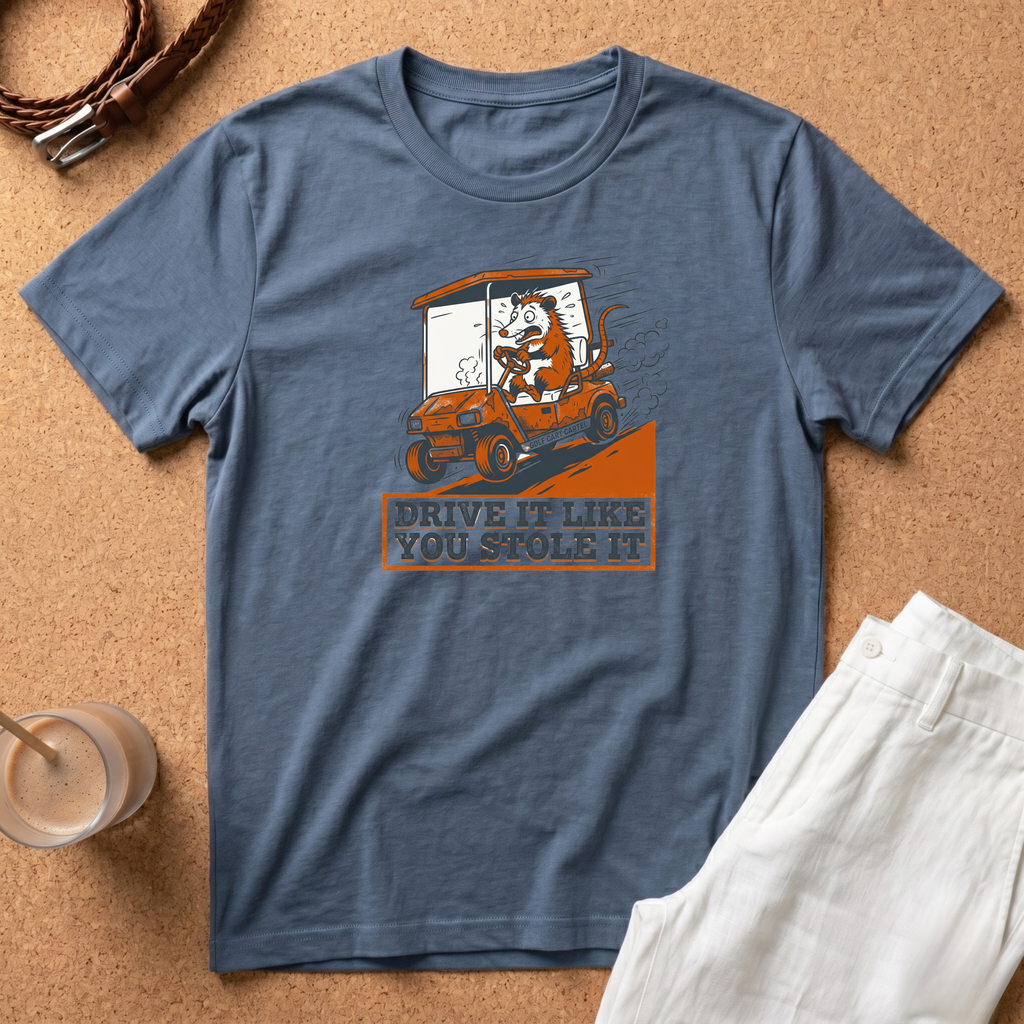 Drive It Like You Stole It T‑Shirt — Funny Golf Cart Racing Tee