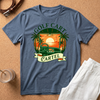 Golf Cart T-Shirt – Retro Sunset 'Golf Cart Cartel' Graphic Tee