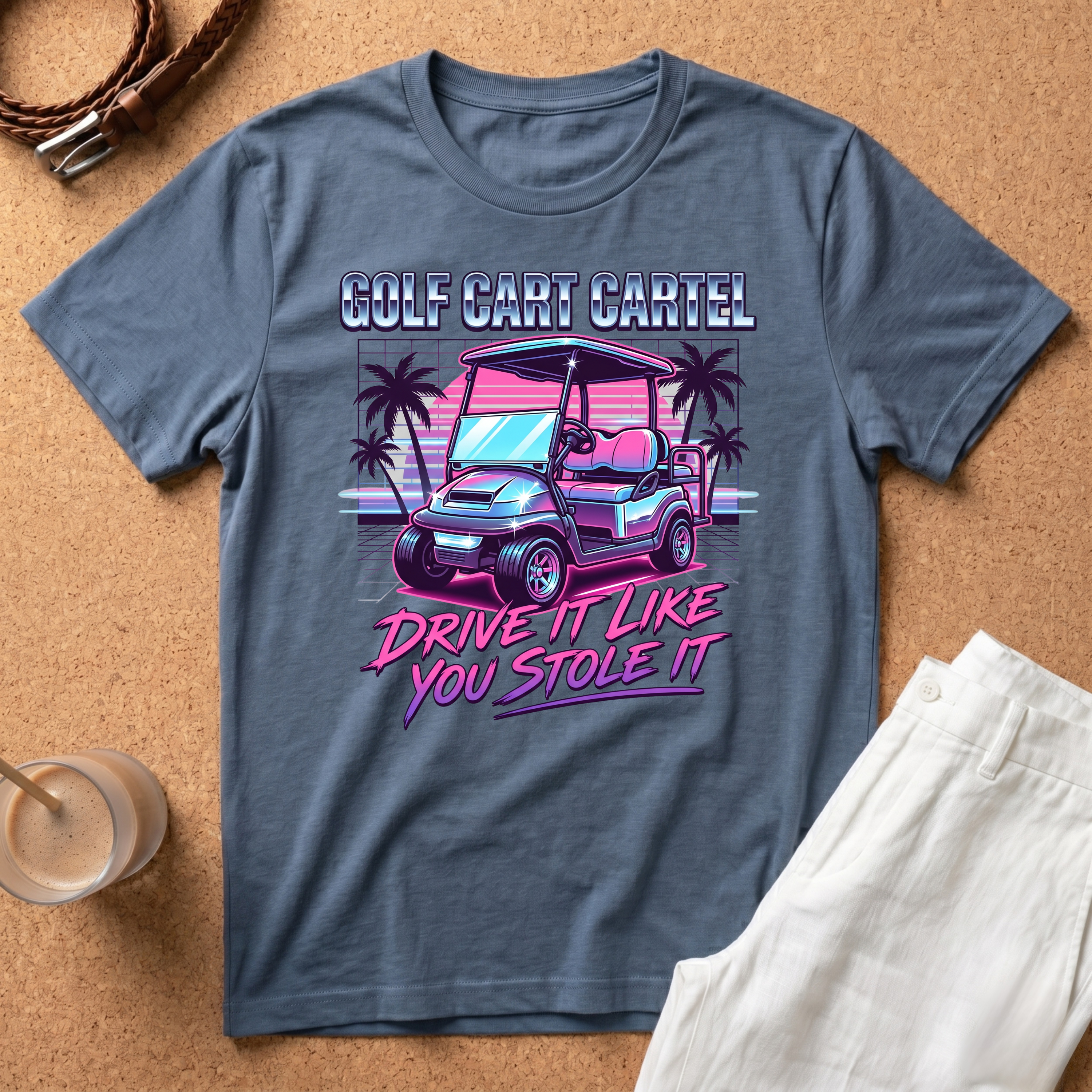 Golf Cart T-Shirt — "Golf Cart Cartel: Drive It Like You Stole It" Retro