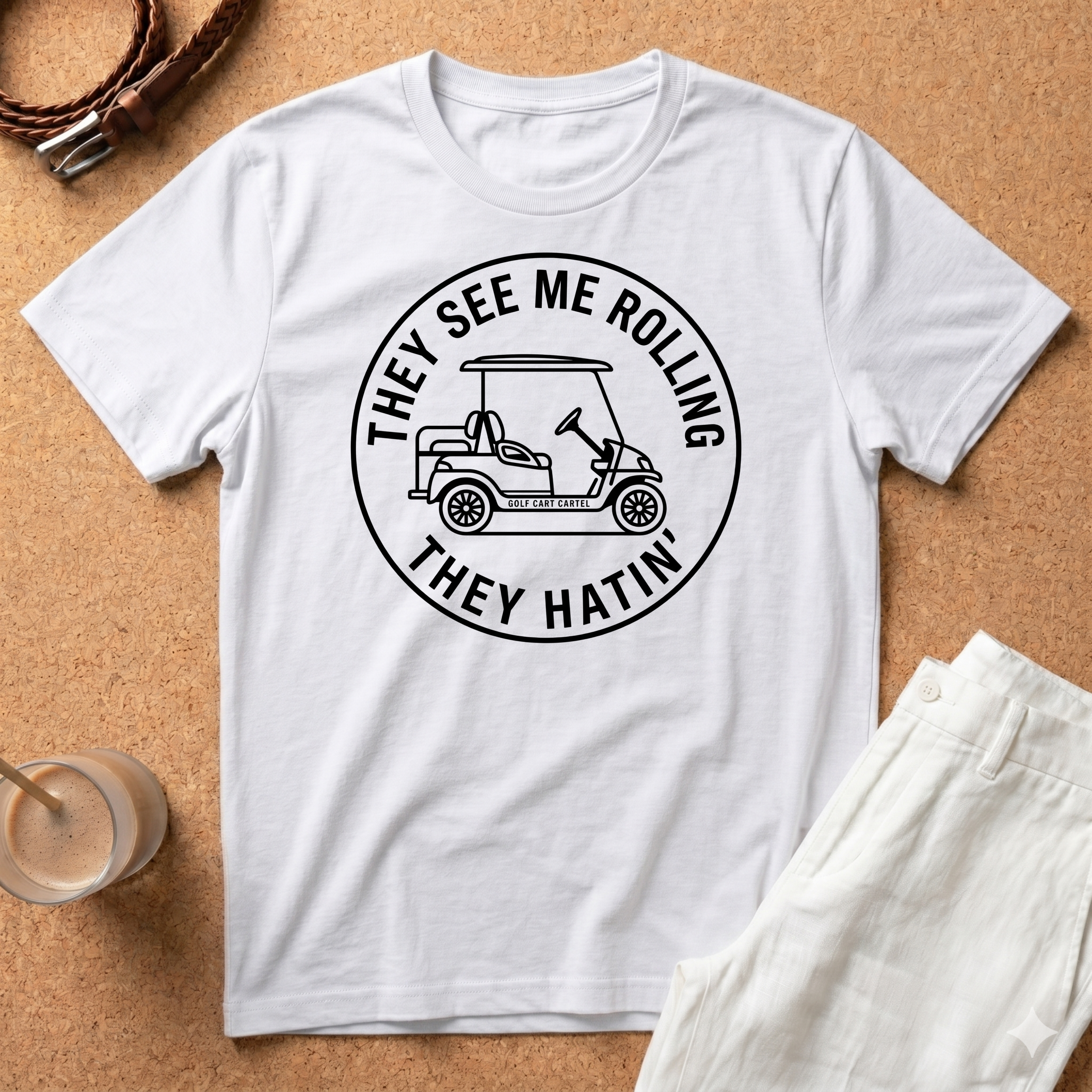 Golf Cart T-Shirt — "They See Me Rolling They Hatin'" Vintage Golf Tee