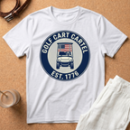 Golf Cart T-Shirt – 'Golf Cart Cartel Est. 1776' Patriotic Golf Tee