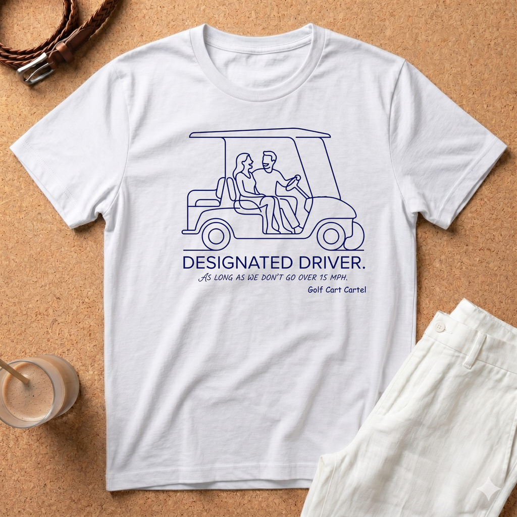 Designated Driver T-Shirt – Golf Cart Cartel