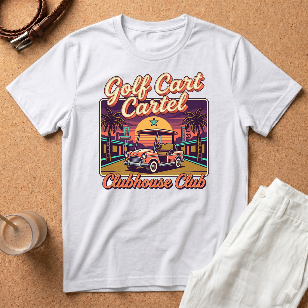 Golf Cart Cartel Clubhouse Club T-Shirt