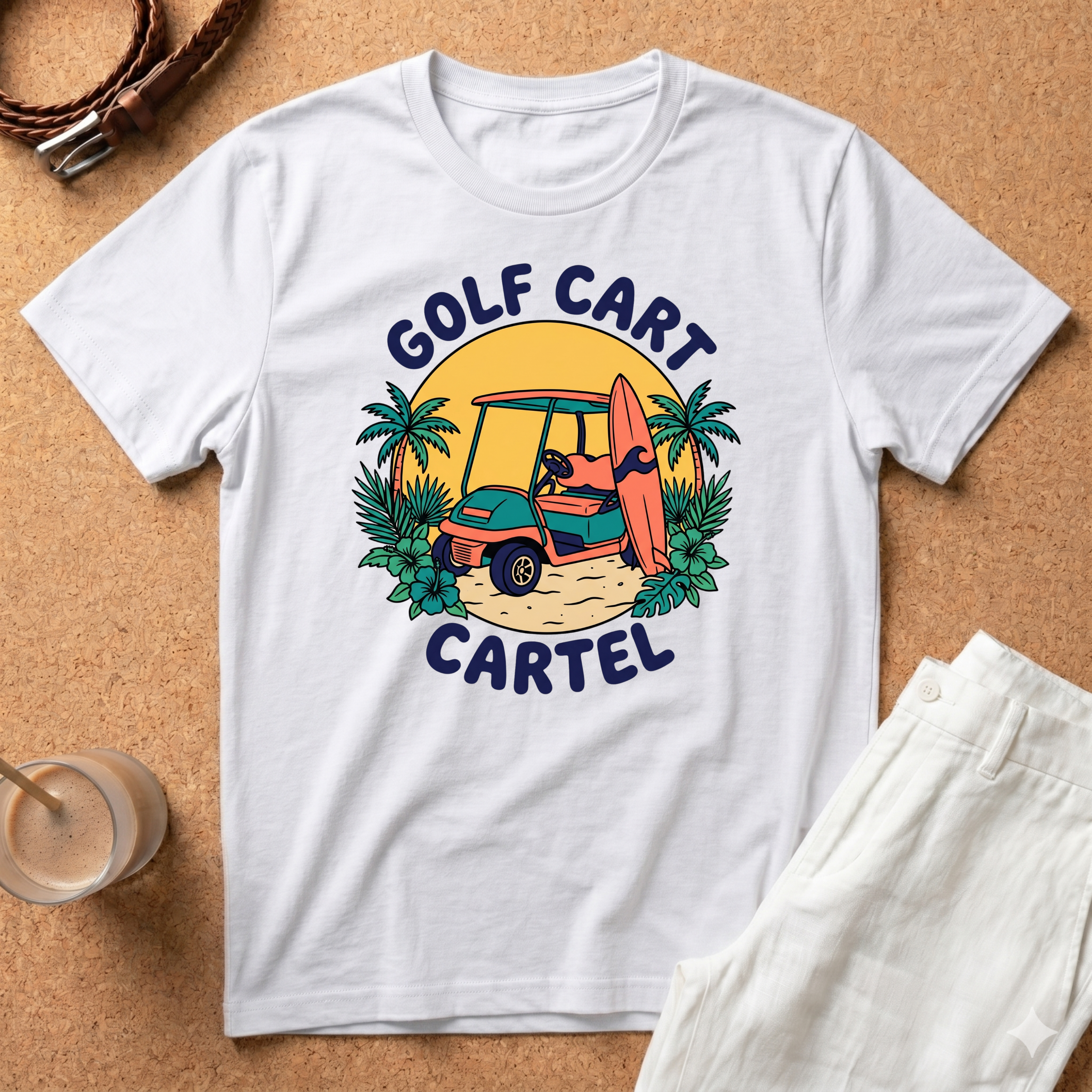 Golf Cart Cartel T-Shirt — Retro Beach Tee