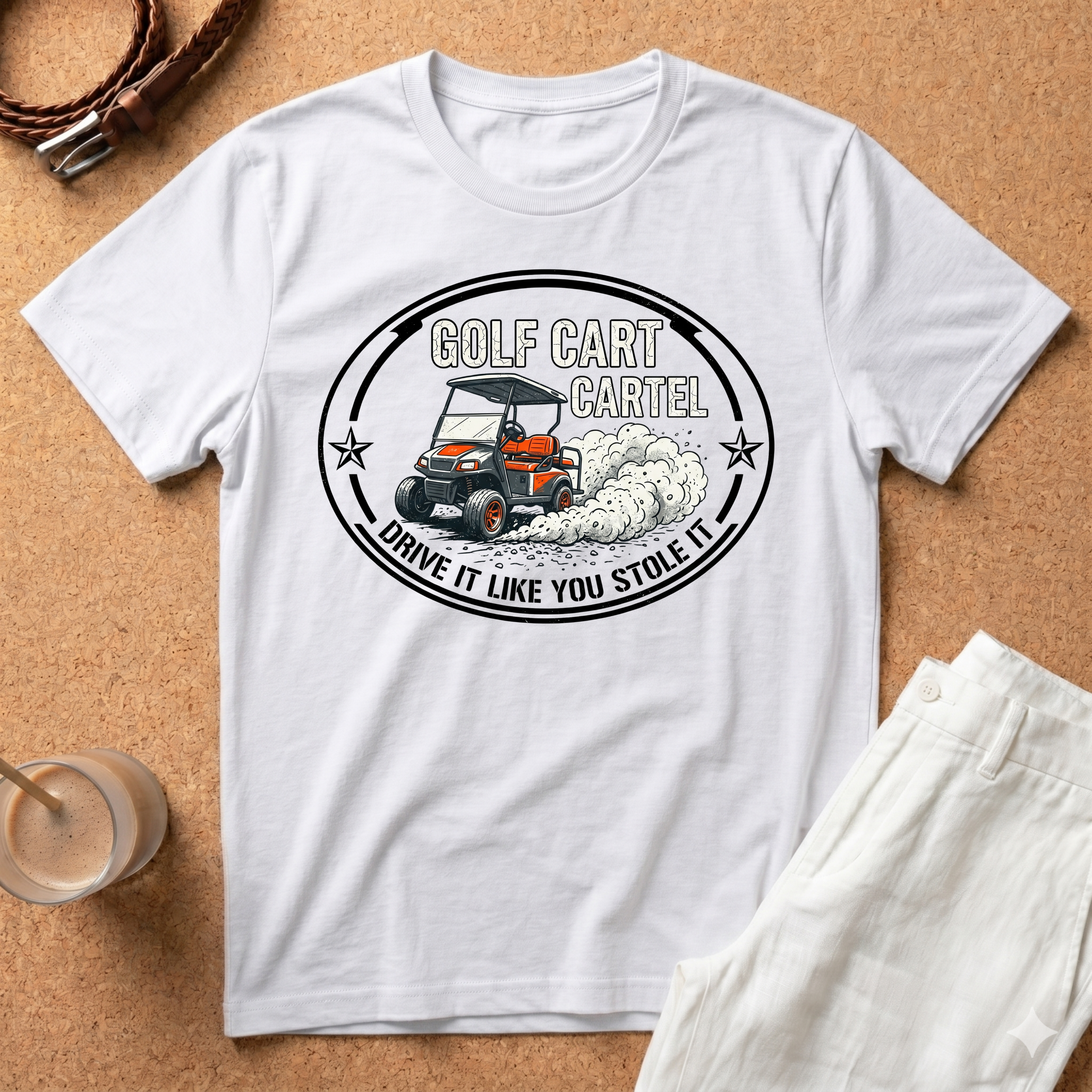 Golf Cart Cattle T-Shirt — “Drive It Like You Stole It” Vintage Golf Cart Tee