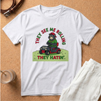 They See Me Rollin' They Hatin' T-Shirt — Funny Golf Cart Bear Graphic Tee