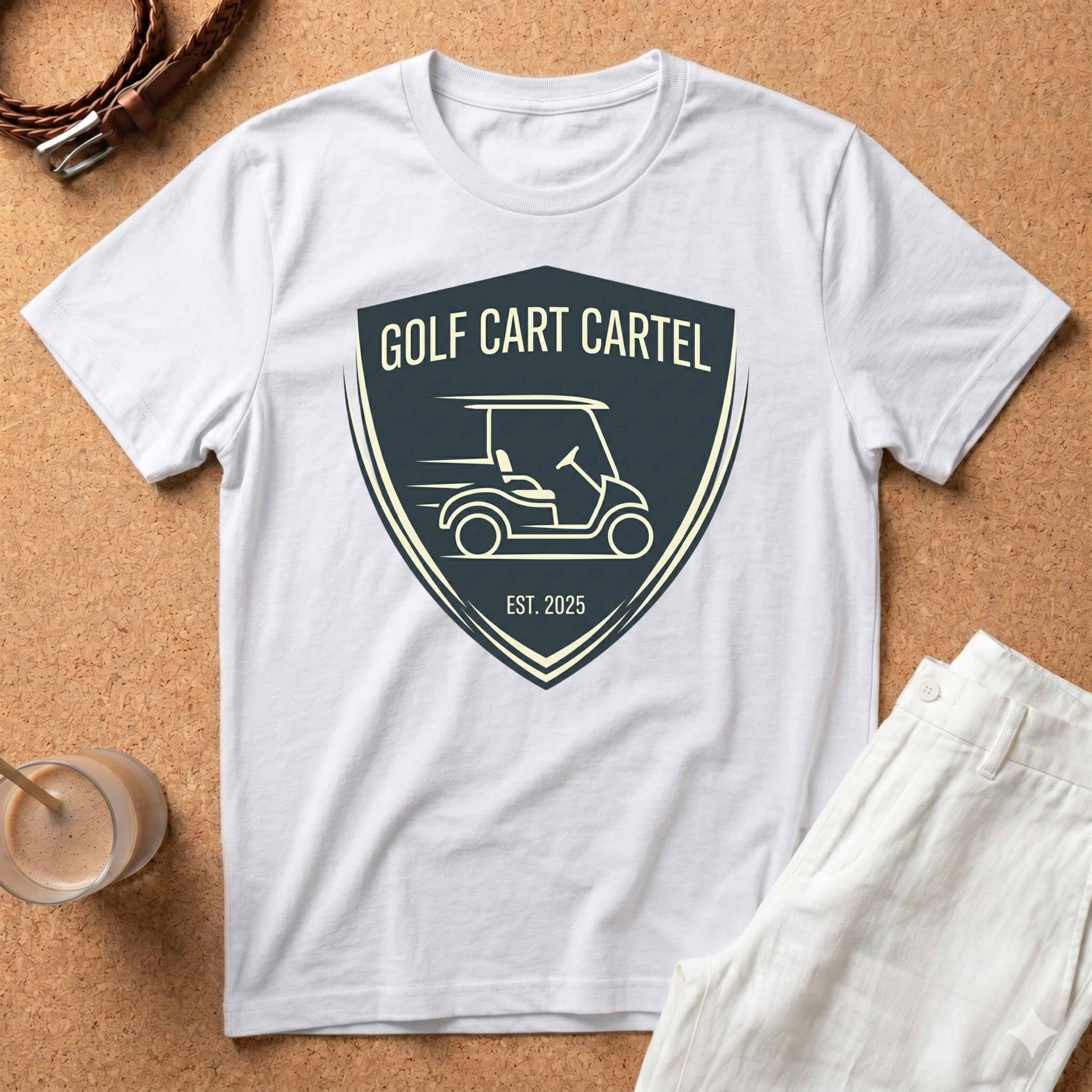 Golf Cart Cartel T-Shirt — Vintage Golf Cart Badge Tee
