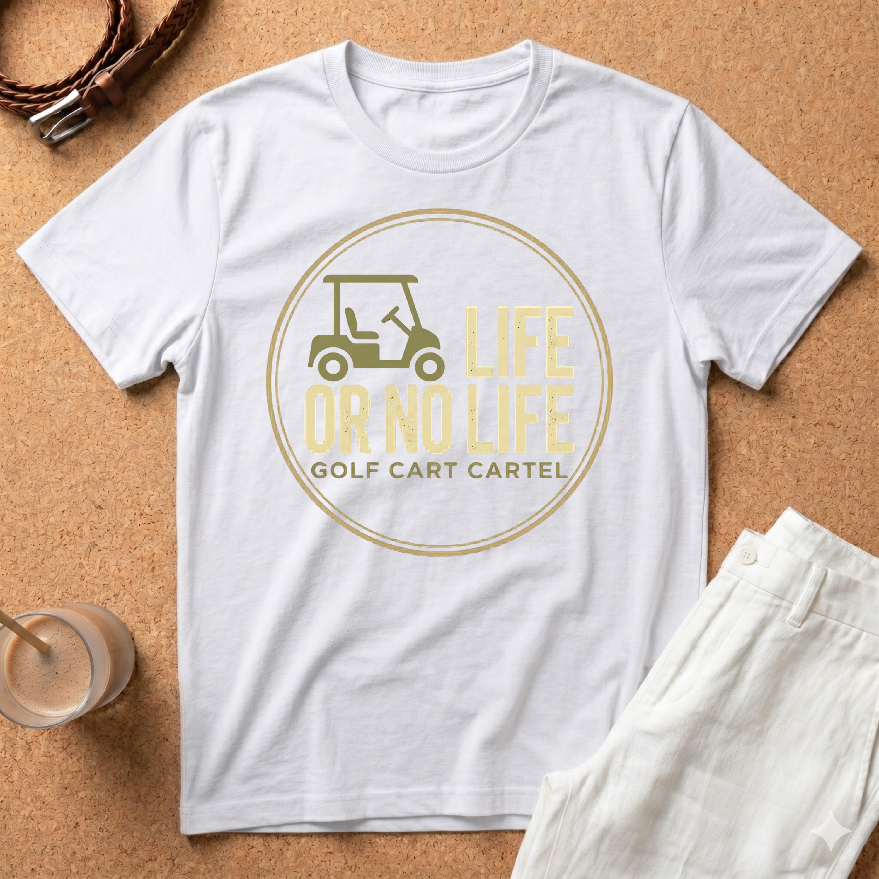 Golf T-Shirt — "Life or No Life" Golf Cart Graphic Tee
